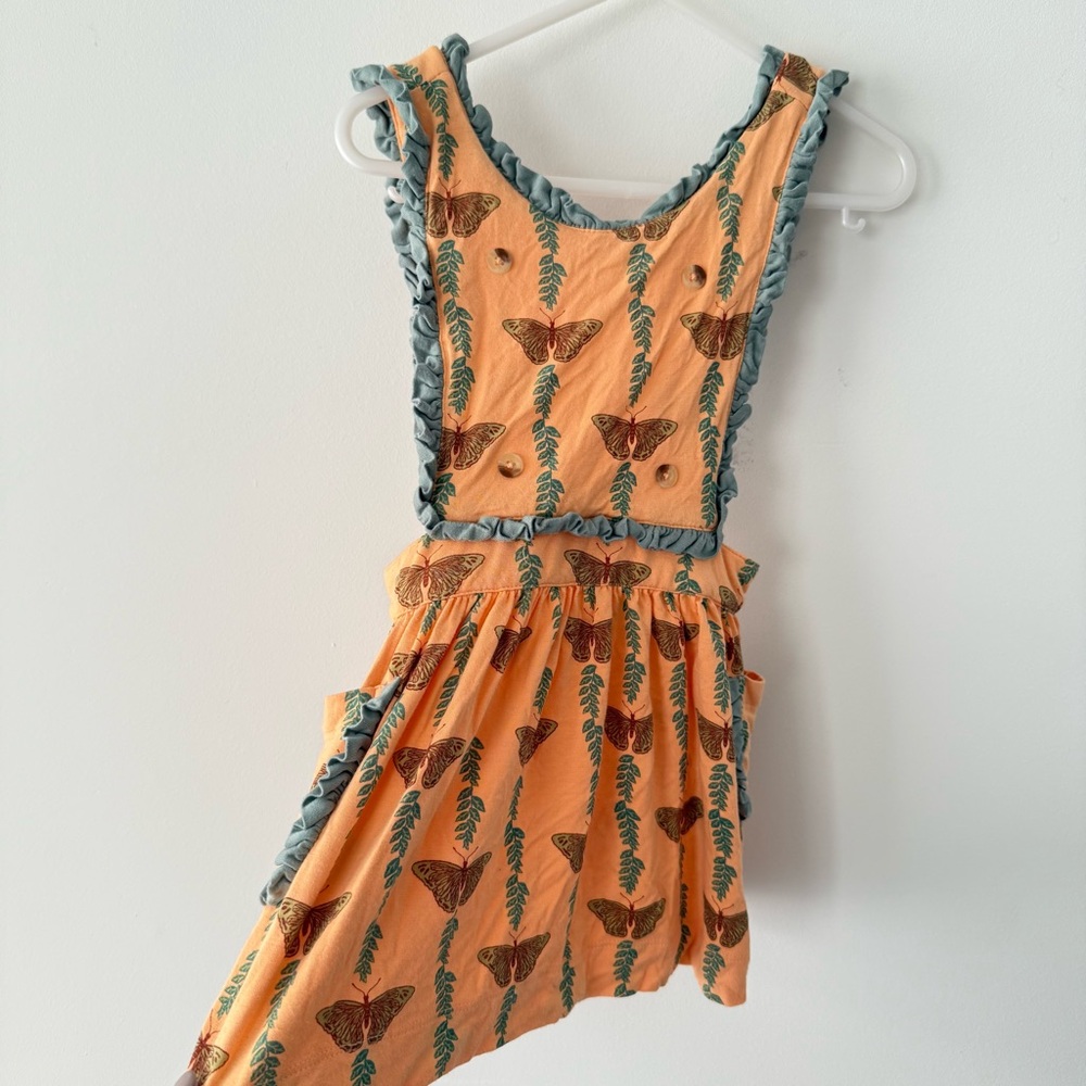 Kate Quinn Peach and Mint Butterfly Pinafore Dress